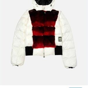 Fendi White and Red Puffer Jacket/Vest detachable sleeves size 40
